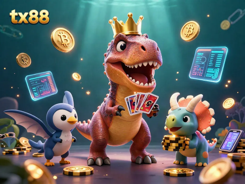 Experience the thrill of winning at tx88 with a fun casino showdown of vibrant characters and elements.