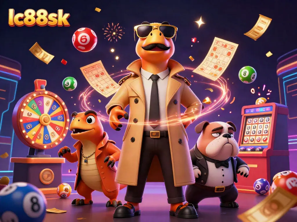 Join the fun with lc88sk in this vibrant casino adventure featuring quirky raptors!