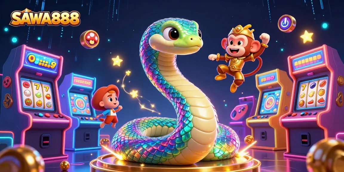Experience the magic of SAWA888 with vibrant casino characters and thrilling game elements.