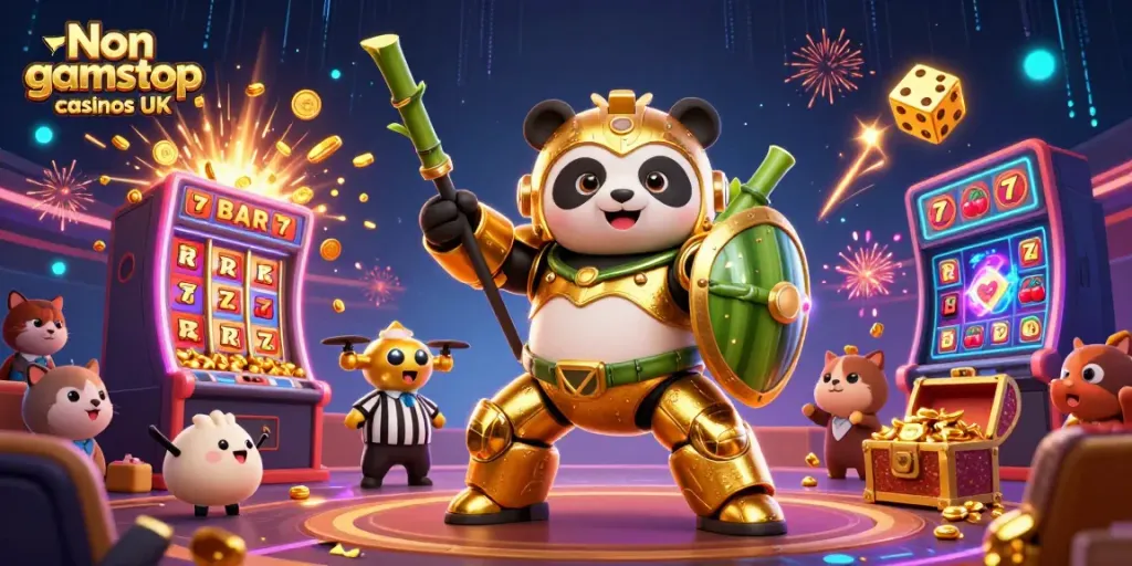 Experience Non gamstop casinos UK with a thrilling 3D mech-suit panda battling for jackpot prizes.