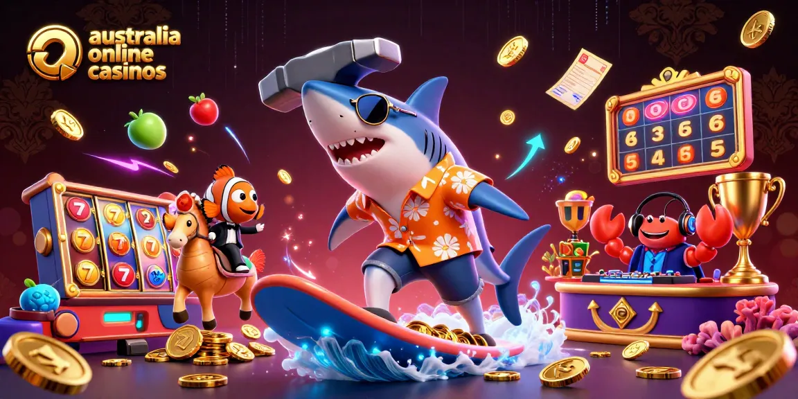Surf and win big at australia online casinos with fun characters and vibrant slot elements