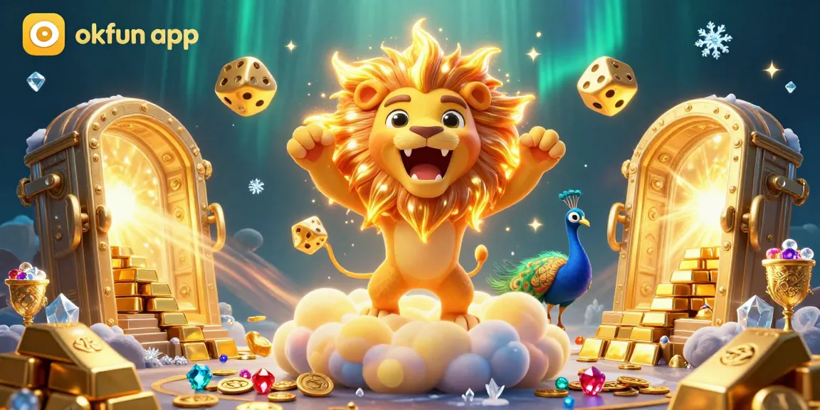Spin to win big with the okfun app featuring a vibrant casino scene full of treasures and excitement!