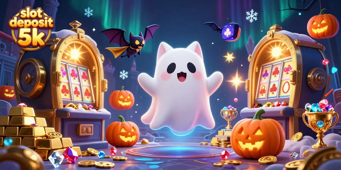 Play exciting slot deposit 5k games with dynamic casino visuals featuring festive elements.